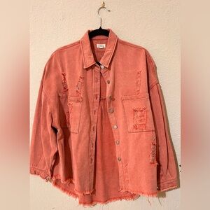 POL Distressed Orange Jacket